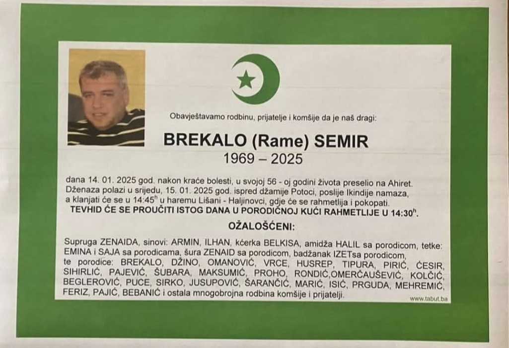 smrtovnica – brekalo semir